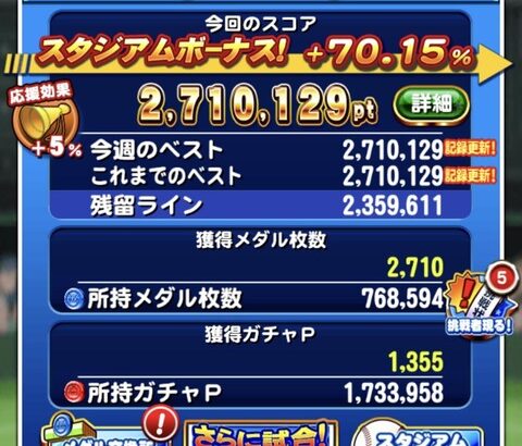 【パワプロアプリ】スタジアム残留ボーダーどうなるやろうか（矢部速報）