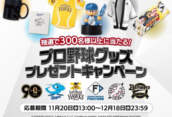 【パワプロアプリ速報】プロ野球グッズ プレゼントキャンペーン ｷﾀ━(ﾟ∀ﾟ)━!!【公式情報】